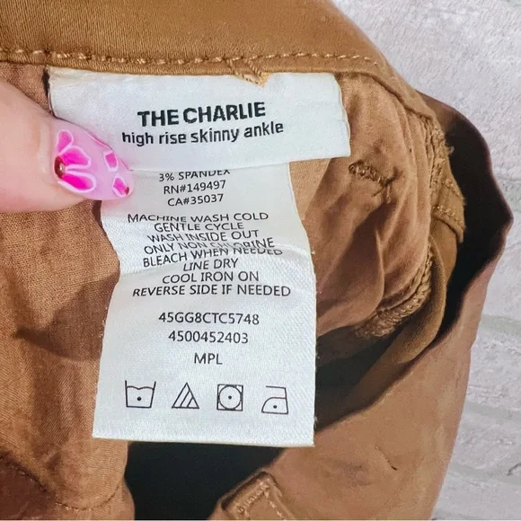 Joe's Jeans The Charlie High Rise Skinny Coated Jeans in Maple Size 29 - Picture 9 of 11